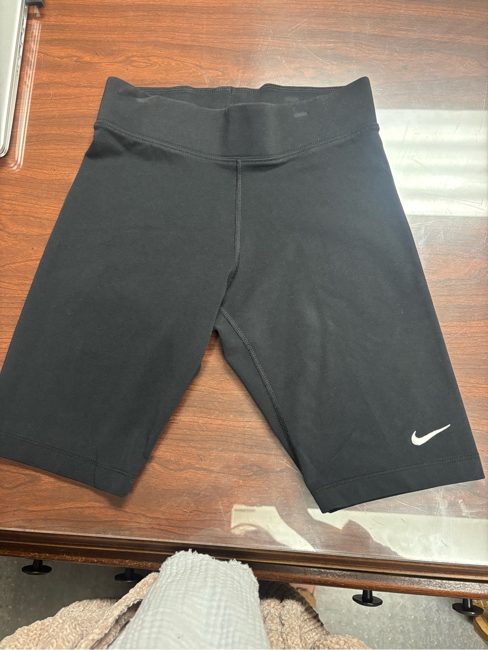 Nike Black Women's Bike Shorts with White Swoosh NWOT